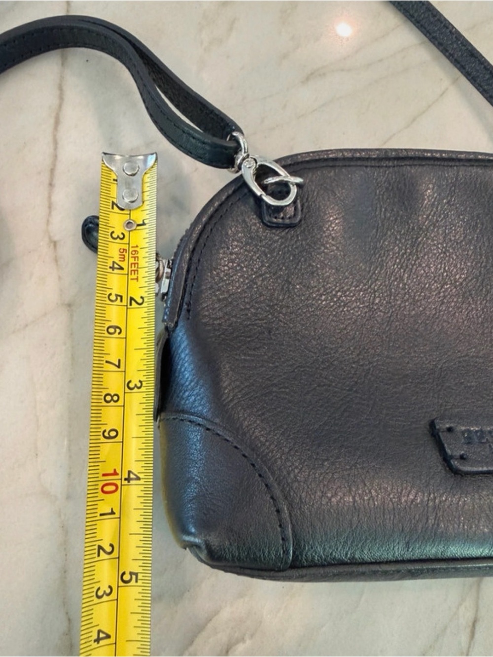 Brighton Ferrara collab leopard print calf hair dome crossbody bag - Picture 10 of 10